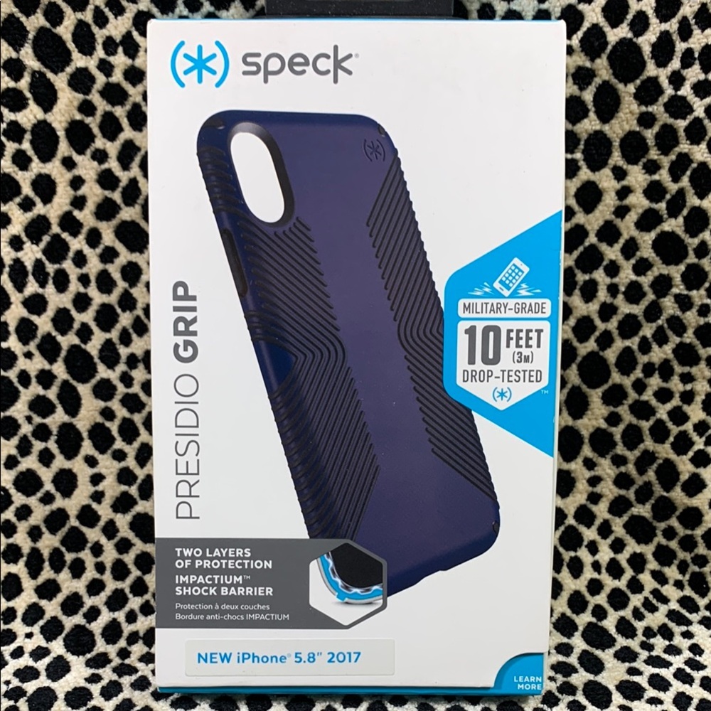 iPhone X case by Speck Presidio Grip iPhone Case - Blue NIB